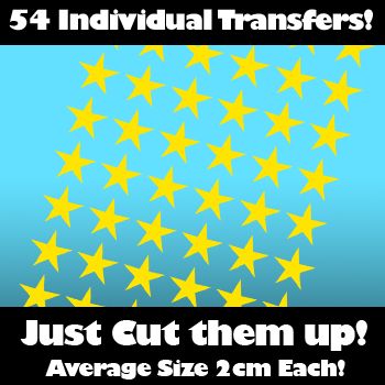 Multi Pack of 54 Iron on Star Decals